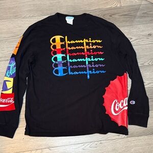 Champion Men's Coca-Cola Limited Edition Retro Long Sleeve Shirt Size Large